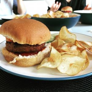 Friday Dinner - Handmade Kielbasa Burger Meal!