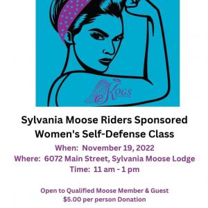 Women's Self Defense Class Sponsored by Sylvania Moose Riders
