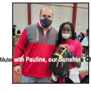 Greg Muter with Pauline, our Sunshine Child
