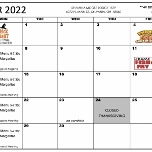 Nov 2022 Calendar